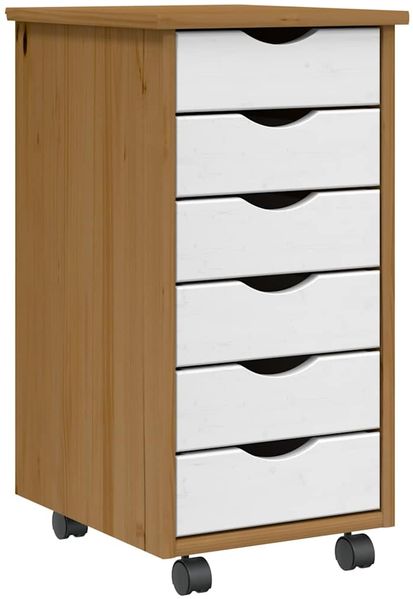 vidaXL Rollschrank mit Schubladen MOSS Honigbraun Massivholz Kiefer 4015783