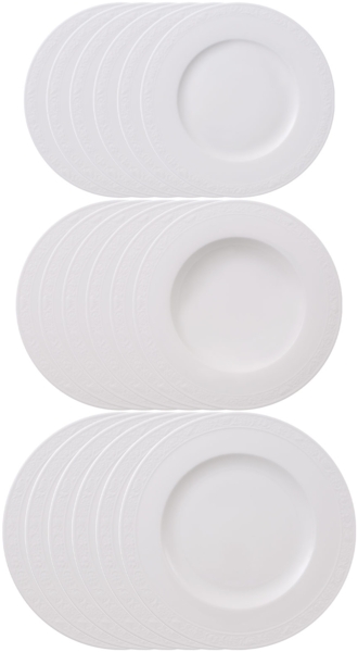 Villeroy & Boch White Pearl Teller-Set 18-teilig