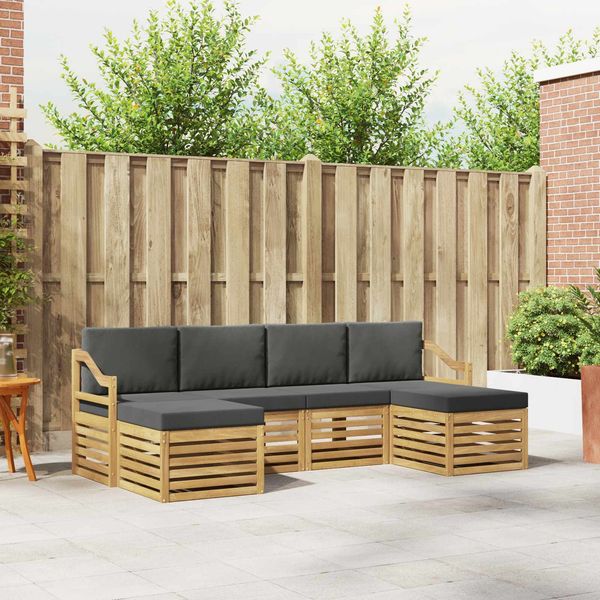 vidaXL Sofagarnituren 6 pcs Weiß und Anthrazit 245 x 122,5 x 73 cm 3392292