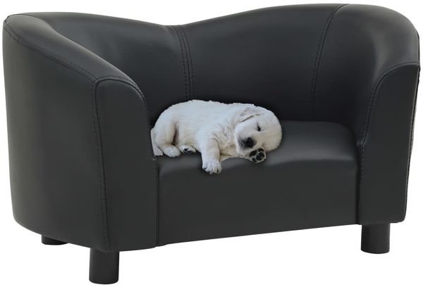 vidaXL Hundesofa Schwarz 67x41x39 cm Kunstleder 170946