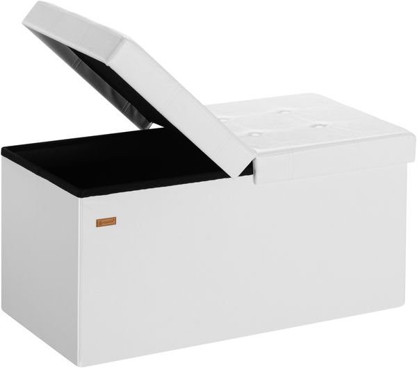Sitztruhe faltbar Aufbewahrungsbox Truhenbank Sitzbank Sitzhocker Truhe Bank L - Weiß