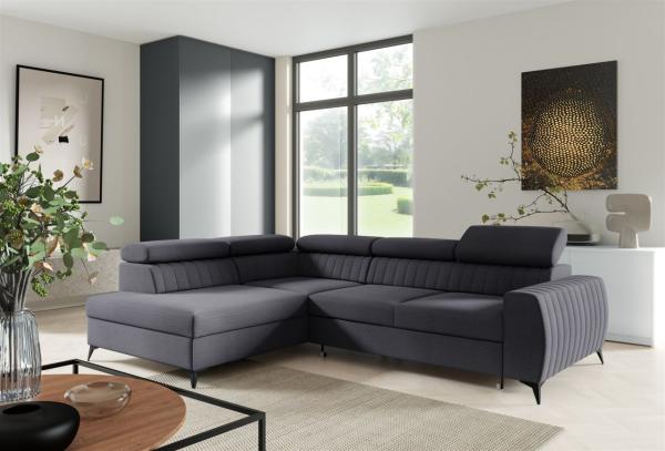 Ecksofa Schlafsofa Sofa TORONTO Stoff Element Graphit Ottomane Links