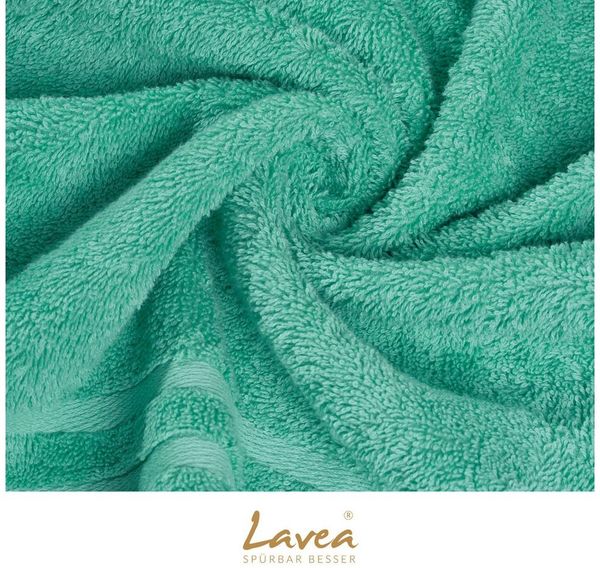 Lavea Handtuch Handtücher Set Elena Frottee 50x100 cm, Gästetücher, 100% Baumwolle (4er Set), 500 g/m² Frottier, weich & saugstark, pflegeleicht Bild 4