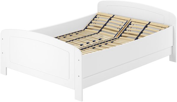 Weißes Holzbett Seniorenbett extra hoch 160 x 200 Zubehör wählbar V-60.44W-16Federholzrahmen und Matratze inkl. Bild 2