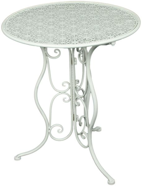 Stehtisch, Eisen, rund, weiß, H 70 cm