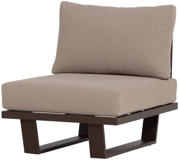 Gartensessel Bear - Aluminium & Olefin-Stoff, Braun