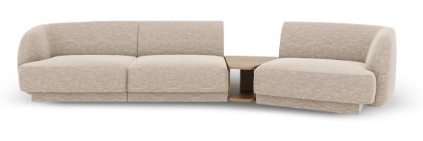 Micadoni Modulares Sofa Miley 3-Sitzer Rechts Chenille Haga Beige