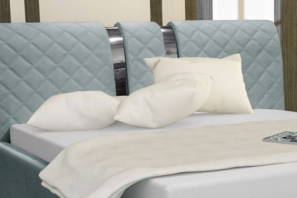 99rooms Kameron Polsterbett mit Bettkasten 200x200 cm Strukturstoff INARI Hellgrau Bild 5