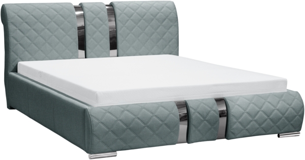 99rooms Kameron Polsterbett mit Bettkasten 200x200 cm Strukturstoff INARI Hellgrau Bild 3