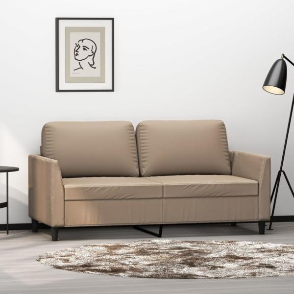 vidaXL 2-Sitzer-Sofa Cappuccino-Braun 140 cm Kunstleder 359337