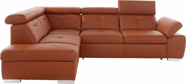 exxpo - sofa fashion Ecksofa Spring, super bequem und komfortabel mit Armteil- und Kopfteilfunktion, wahlweise mit Bettfunktion und Bettkasten, L-Form