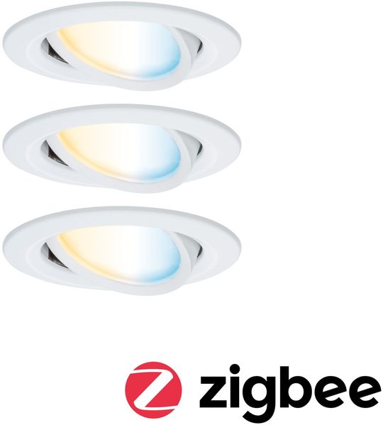 LED Einbauleuchte Nova Coin rund 84mm 50° Tunable White 3x6W 3x500lm 230V Weiß matt Aluminium