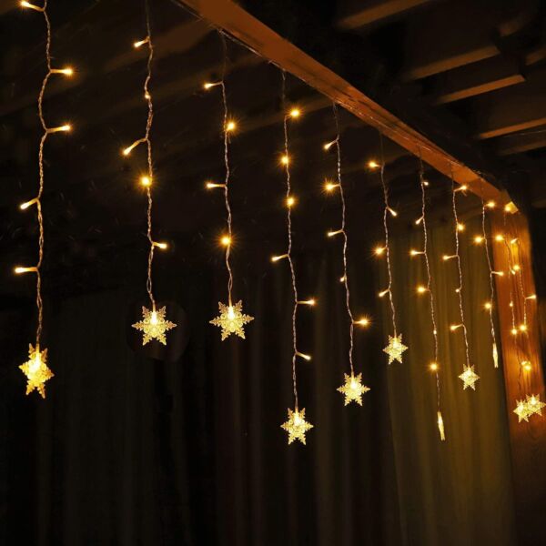SALCAR 108er LED Schneeflocke Lichtervorhang Innen, 3M 18er Schneeflocken Lichterkette Außen