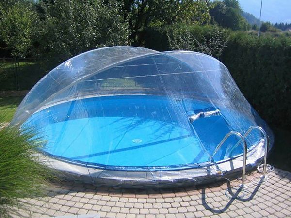 KWAD Poolverdeck Cabrio Dome für runde Pools mit breitem Handlauf, in verschiedenen Größen