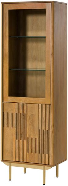 Vitrine Mango 60x40x180 hellbraun geölt MIAMI #117