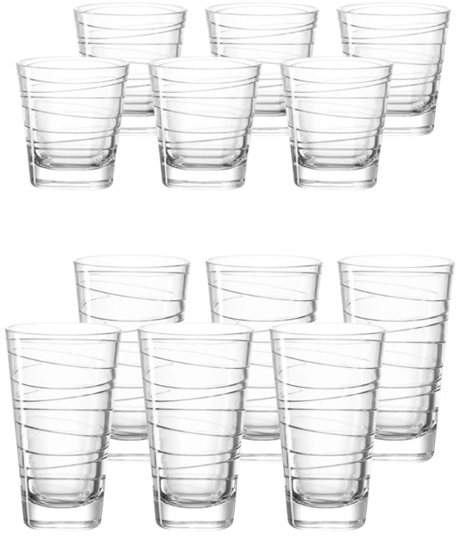 Leonardo 'Vario Struttura' Trinkglas, Kalk-Natron Glas, 280 ml, 12x Trinkglas, Transparent
