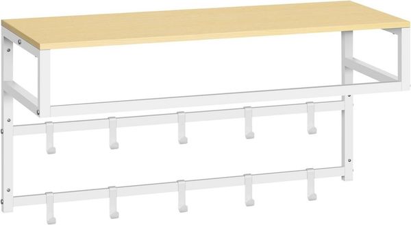 EUGAD Wandgarderobe (1 St), mit Ablage 10 Haken, 80x41x30 cm
