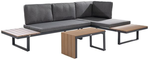 Outdoor Gartenlounge-Set RUNEI, mit Loungetisch, Aluminium, Kunststoff, (3-tlg), inkl. Sitz- und Rückenkissen, Wasserabweisend, B 253 x T 175 cm Bild 5
