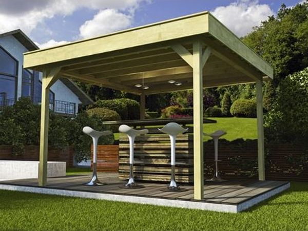 WEKA Sitzlaube 657 , Flachdach, rechteckig, BxT: 349x360 cm Gartenpavillon