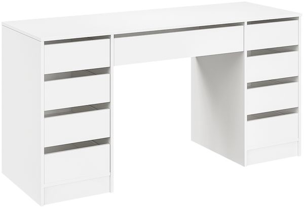 Bellamio 'Nore' Schreibtisch mit 9 Schubladen, weiß, 77x53x145 cm, Computertisch mit extra viel Stauraum Bild 2