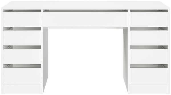 Bellamio 'Nore' Schreibtisch mit 9 Schubladen, weiß, 77x53x145 cm, Computertisch mit extra viel Stauraum Bild 8