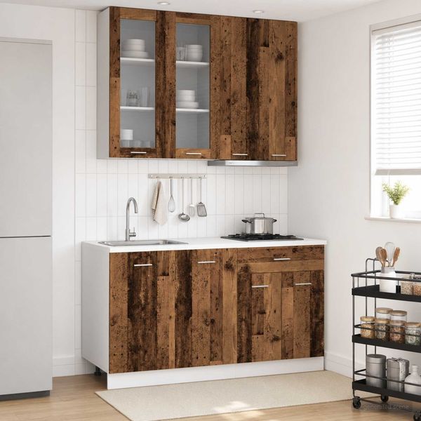 vidaXL Kücheneinheit LYON 4 pcs Altholz Holzwerkstoff 3438369