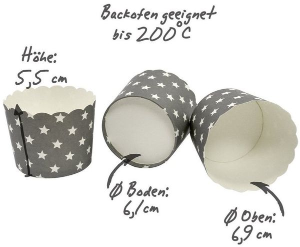 Frau WUNDERVoll Muffinform Muffin Backformen 50 Stück, groß Durchmesser 6,1 cm,Krone gold, (50-tlg)