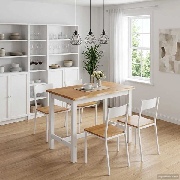 VidaXL Hohe Bar-Tisch EKAI Weiß 112 x 70 x 91 cm Massives Kiefernholz 42037014