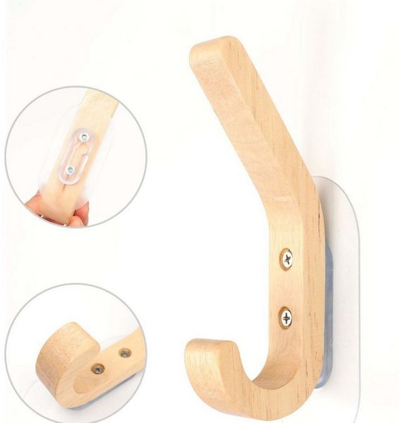 trends for living Garderobenhaken 5 Stück Holz Kleiderhaken an Wand befestigt Zwei Installationsmethoden (5 St)