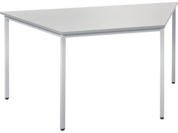 Soennecken Trapeztisch 1.600/800x690mm Gestell alusilber Platte lichtg