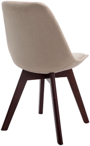 CLP 4er Set Besucherstühle Borneo V2 Stoff mit Polsterung,creme walnuss Bild 5