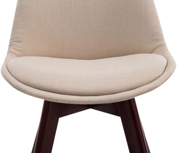 CLP 4er Set Besucherstühle Borneo V2 Stoff mit Polsterung,creme walnuss Bild 8