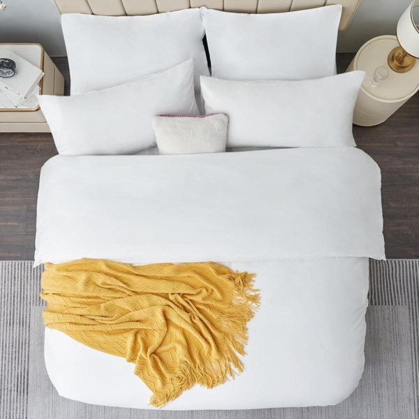 Bettwäsche 220x240 3tlg Weiß Mikrofaser Reißverschluss bügelfrei Bild 3