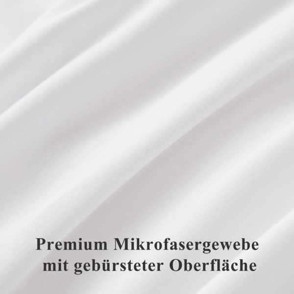 Bettwäsche 220x240 3tlg Weiß Mikrofaser Reißverschluss bügelfrei Bild 6