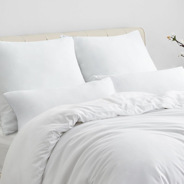Bettwäsche 220x240 3tlg Weiß Mikrofaser Reißverschluss bügelfrei Bild 4