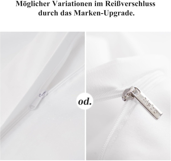 Bettwäsche 220x240 3tlg Weiß Mikrofaser Reißverschluss bügelfrei Bild 5