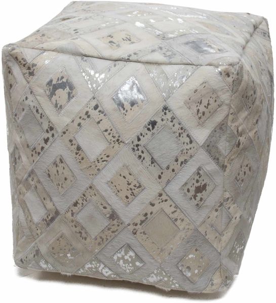 Spark Pouf 110 Grau / Silber 45cm x 45cm