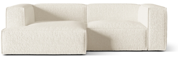 Micadoni Ecksofa Nuria 3-Sitzer Links Boucle Elfenbein