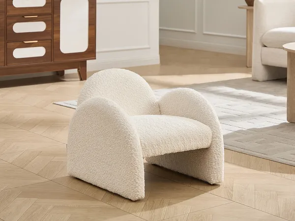 Vente-unique - MOSALO Sessel Stoff Beige - B 51 cm x H 45,5 cm x L 48 cm