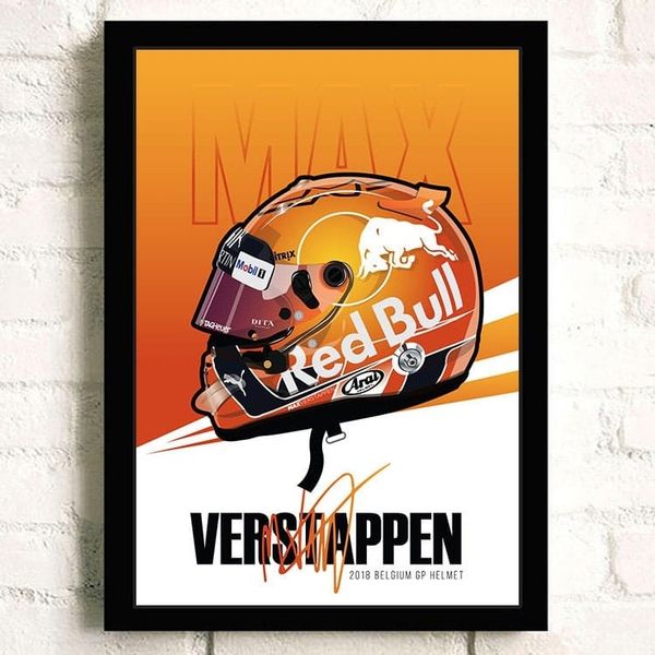 Poster Formel 1 Helm Rennfahrer Name Unterschrift · Deko Print ohne Rahmen - A Rosberg / 50x70 cm