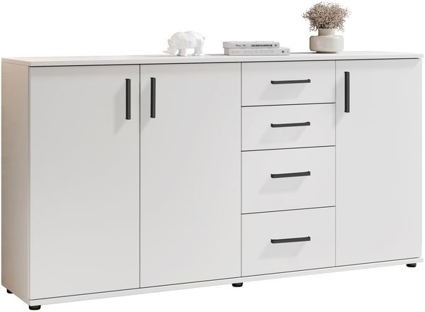 Sideboard >BC 1040< 3 Türen, 4 Schubladen, weiß - 160x84x35cm (BxHxT)