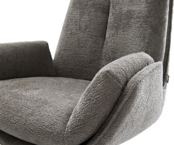 Drehstuhl Clea-Flex Bouclé Soft Schlamm Fußkreuz Schwarz 360° drehbar Wippfunktion Bild 4