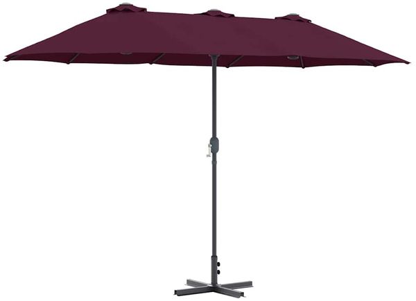 Garten-Sonnenschirm, Terrassenschirm Bordeauxrot 370 x 197 x 239 cm