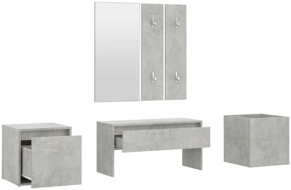 Flurmöbel-Set Betongrau Holzwerkstoff [3082066] Bild 5