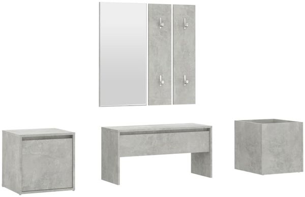 Flurmöbel-Set Betongrau Holzwerkstoff [3082066] Bild 2