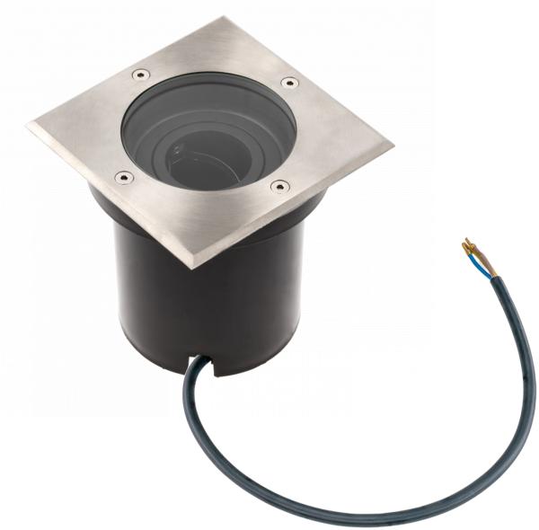 LED Bodenleuchte Bodeneinbauleuchte Bodenstrahler Befahrbar Edelstahl Rostfrei Eckig mit GU10 Fassung | 130 x 130 x 129mm (B. x L. x H.)