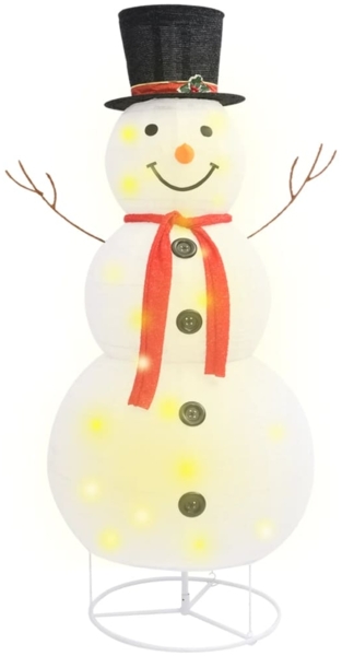 vidaXL LED-Schneemann Weihnachtsfigur Luxus-Stoff 180 cm 329762