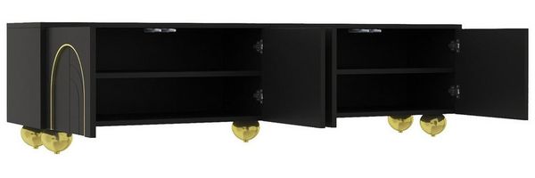 BlingBin TV-Schrank Luxuriöser lowboard Fernsehtisch Fernsehschrank (1-St, mit kunstvollen Schnitzereien, Push-Open-Mechanismus und Stauraum) Elegantes Design für Ihr modernes Wohnzimmer