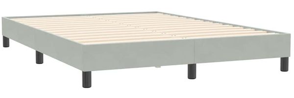 Doppelbett, Bettgestell Modernen ohne Matratze Hellgrau 140x210 cm Samt d2510e