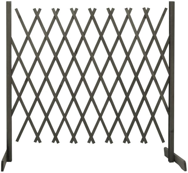 vidaXL Garten-Rankzaun Grau 180x100 cm Massivholz Tanne 314829
